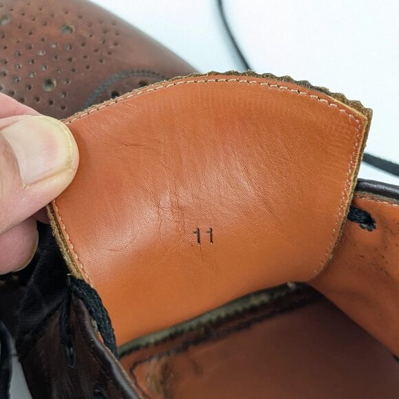 Ben Sherman Mens Gatsby Wingtip Shoes Size 11 Leather & Canvas - Picture 7 of 8